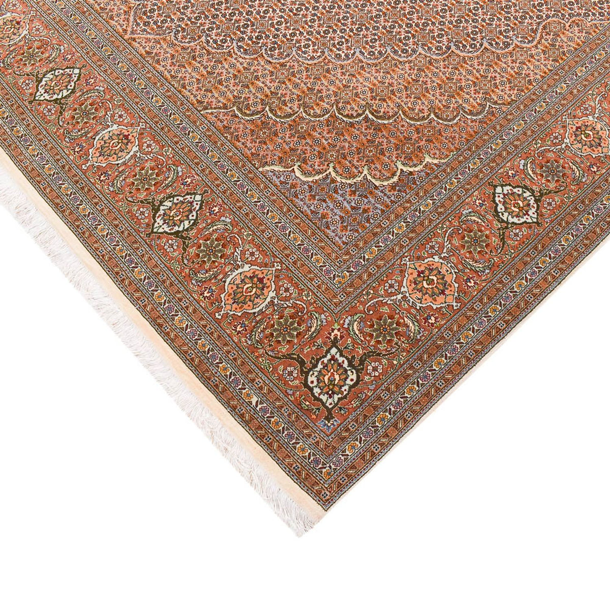 Runner Perser Rug - Tabriz - Royal - 407 x 201 cm - light brown