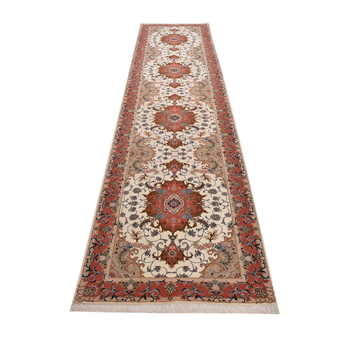 Runner Perser Rug - Tabriz - Royal - 404 x 89 cm - multicolored