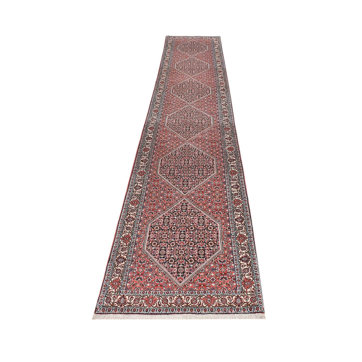 Runner Perser Rug - Bidjar - 402 x 76 cm - brown