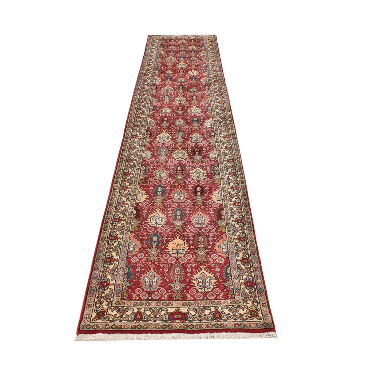 Runner Perser Rug - Tabriz - Royal - 408 x 80 cm - light red