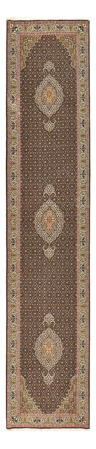 Runner Perser Rug - Tabriz - Royal - 396 x 82 cm - dark beige