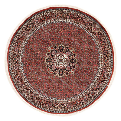 Bidjar - Zanjan Rug 150x150cm - Persian Rugs - dark red