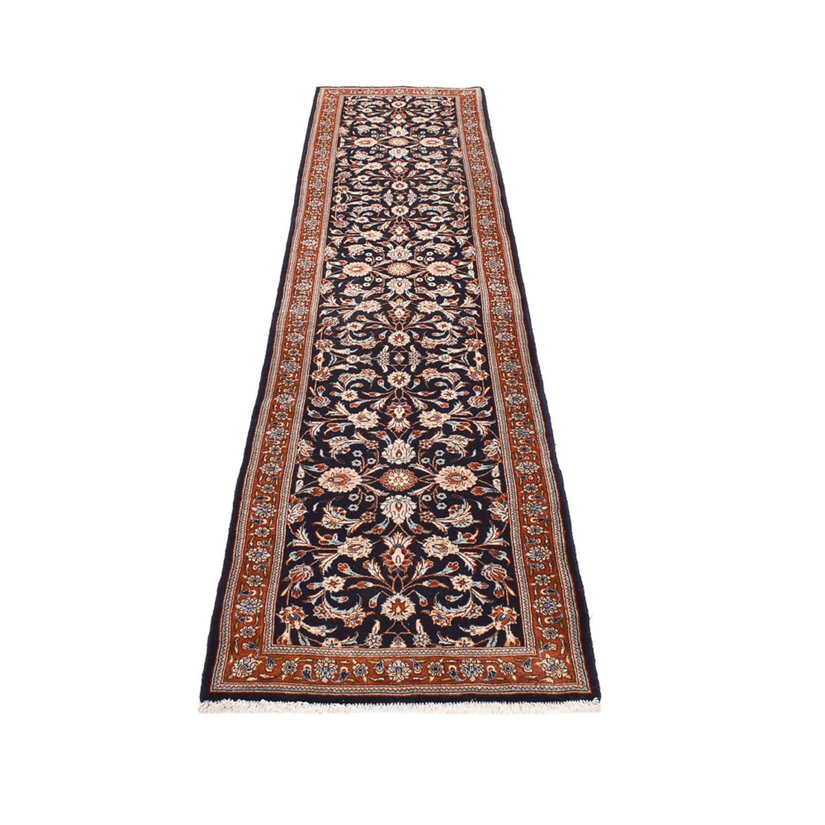 Runner Perser Rug - Keshan - 338 x 78 cm - dark blue