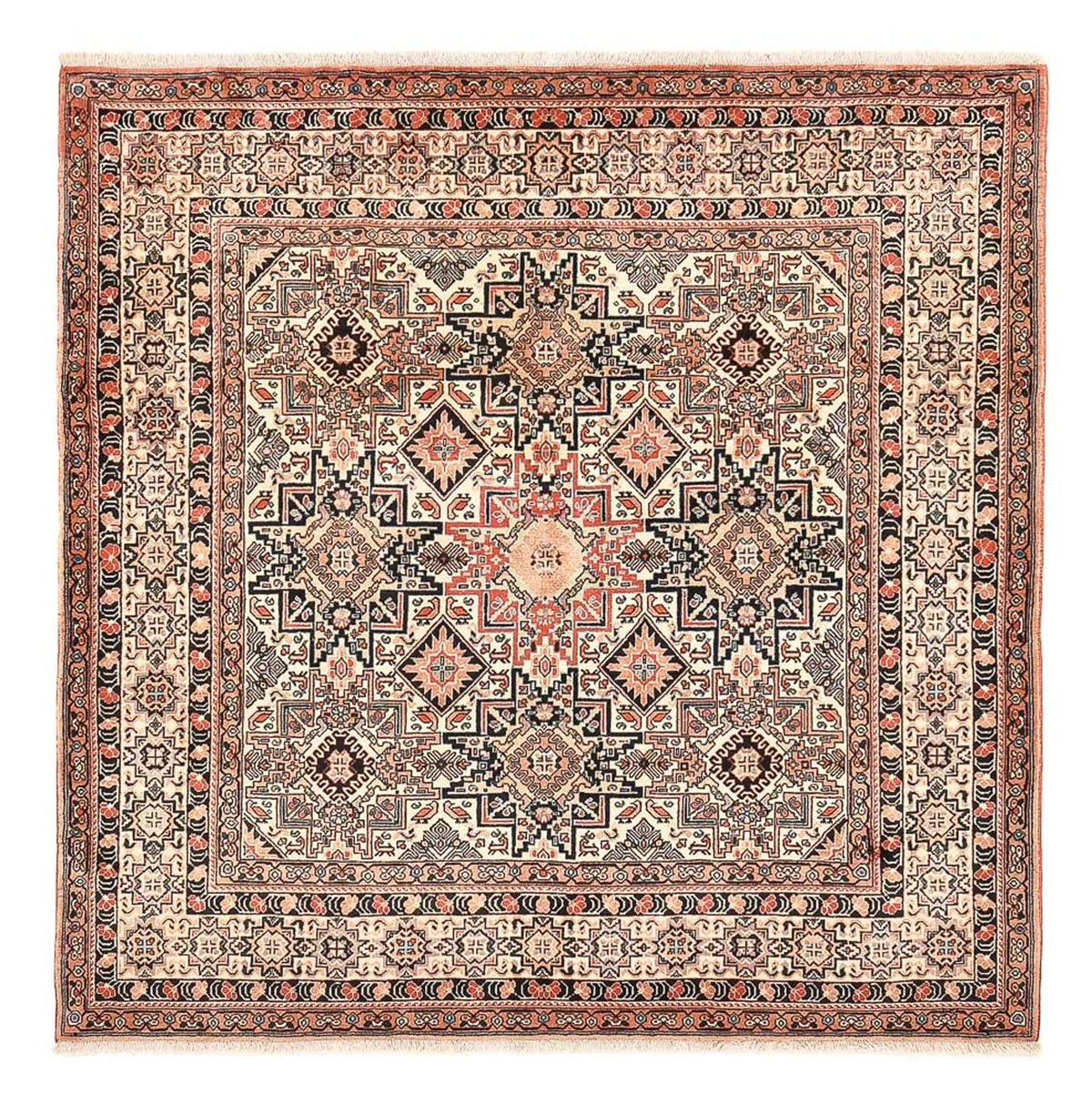 Gabbeh Rug - Kashkuli Perser square  - 195 x 195 cm - dark beige