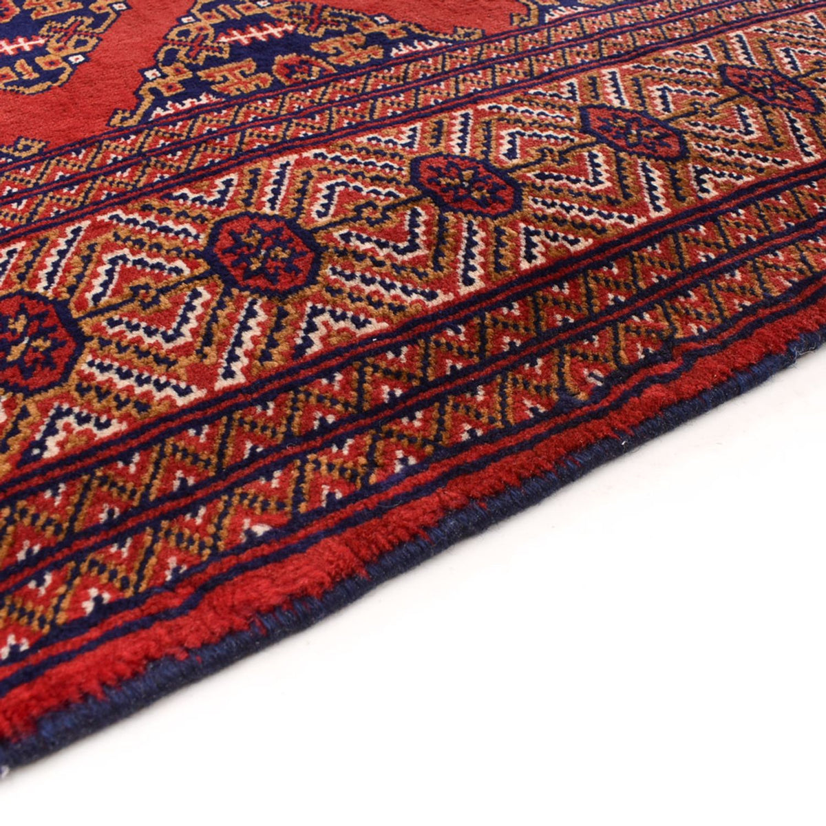 Runner Turkaman Rug - 377 x 104 cm - dark red