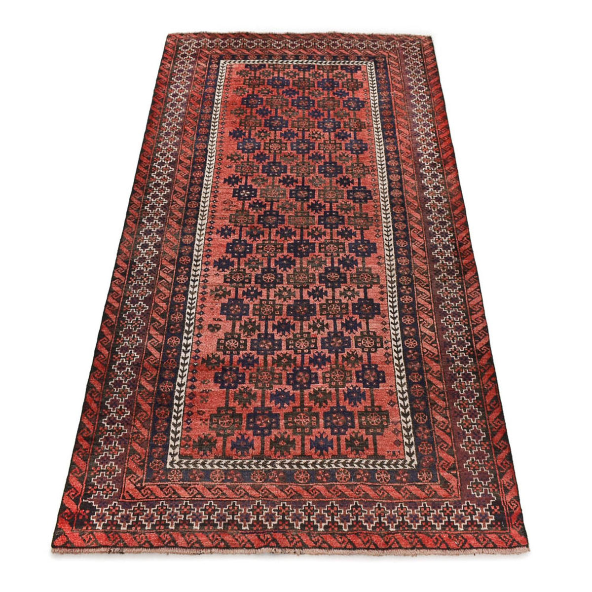 Runner Turkaman Rug - 219 x 114 cm - light red