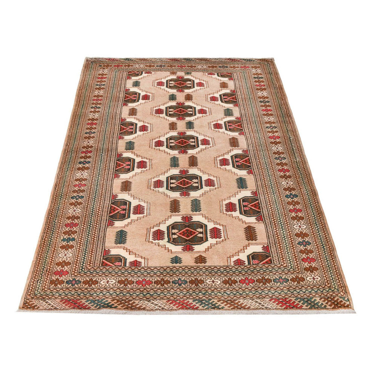 Turkaman Rug - 199 x 143 cm - multicolored