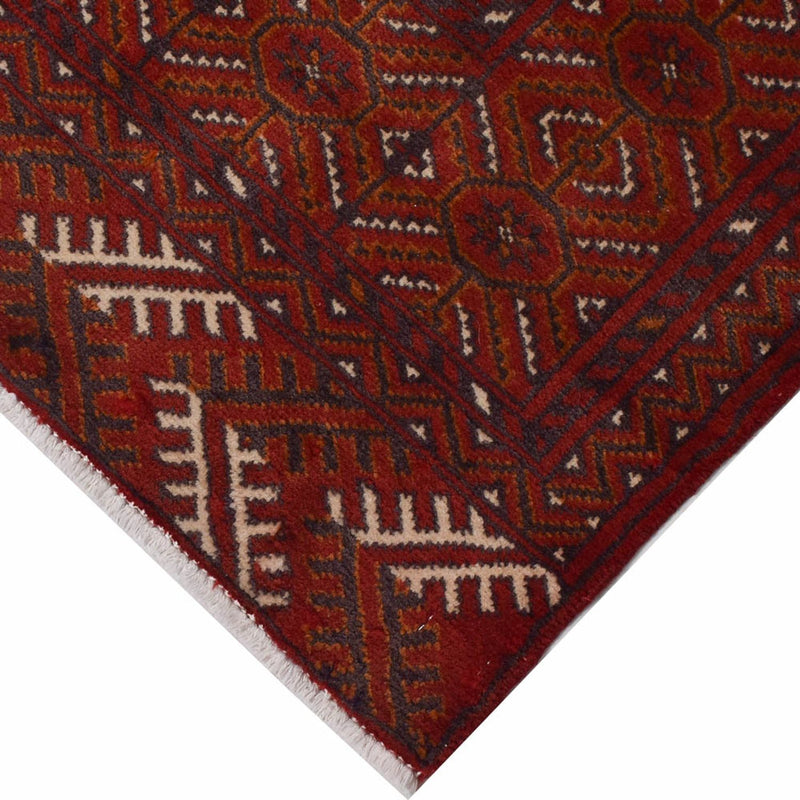Runner Turkaman Rug - 287 x 102 cm - red