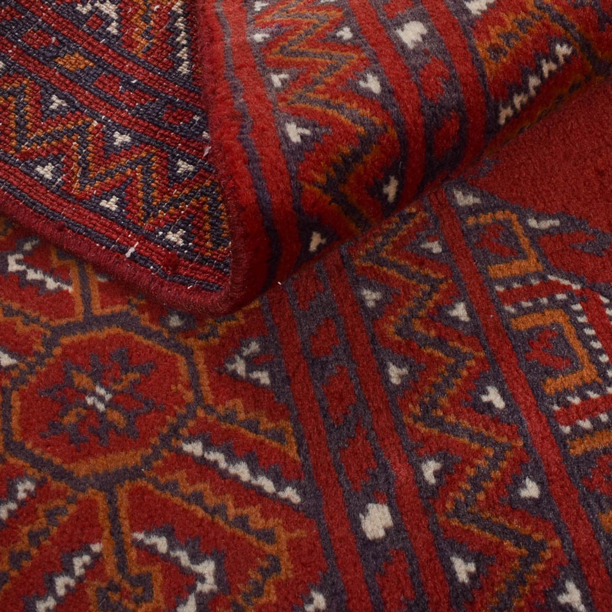 Runner Turkaman Rug - 287 x 102 cm - red
