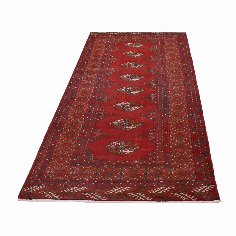 Runner Turkaman Rug - 287 x 102 cm - red