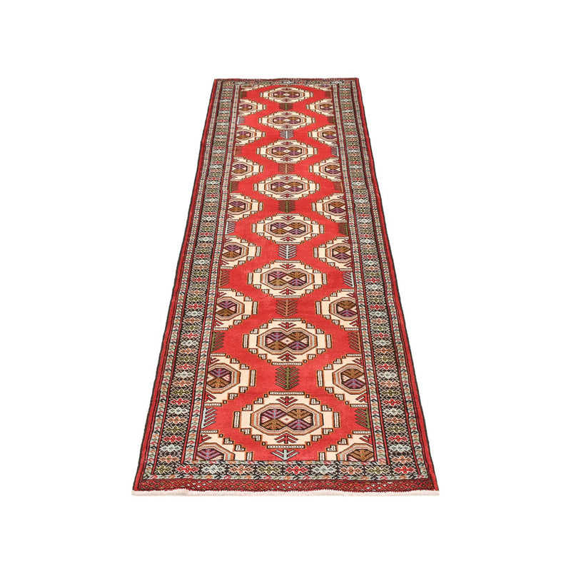 Runner Turkaman Rug - 283 x 85 cm - red