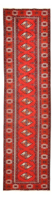 Runner Turkaman Rug - 353 x 89 cm - red
