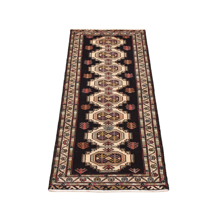 Runner Turkaman Rug - 187 x 63 cm - dark blue
