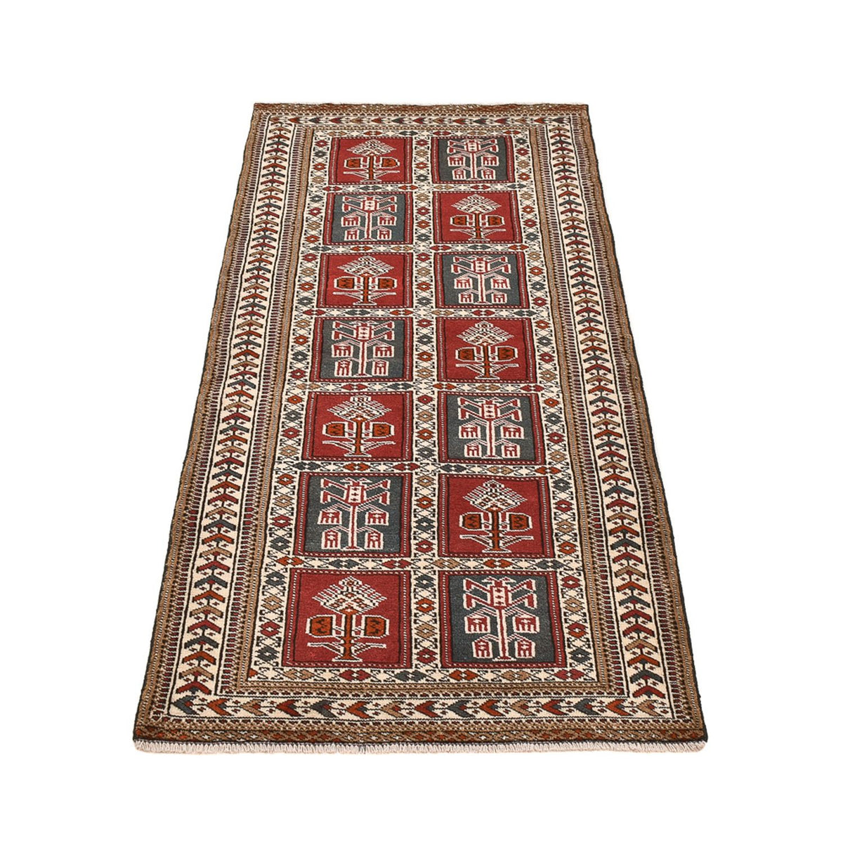 Runner Turkaman Rug - 186 x 76 cm - multicolored
