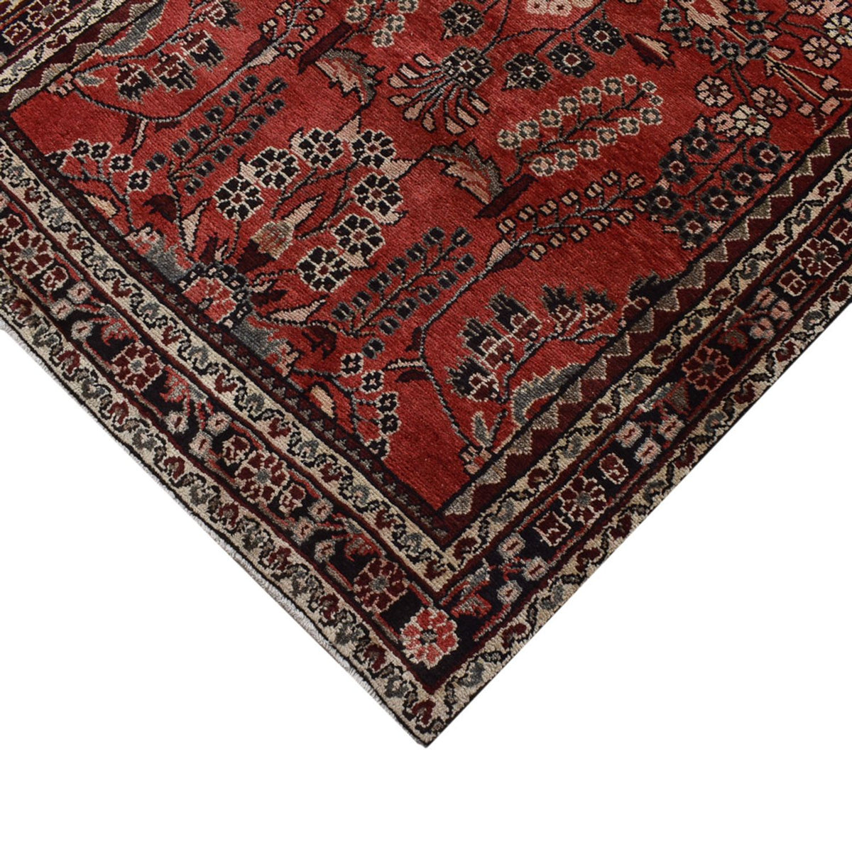 Runner Perser Rug - Tabriz - 398 x 110 cm - red