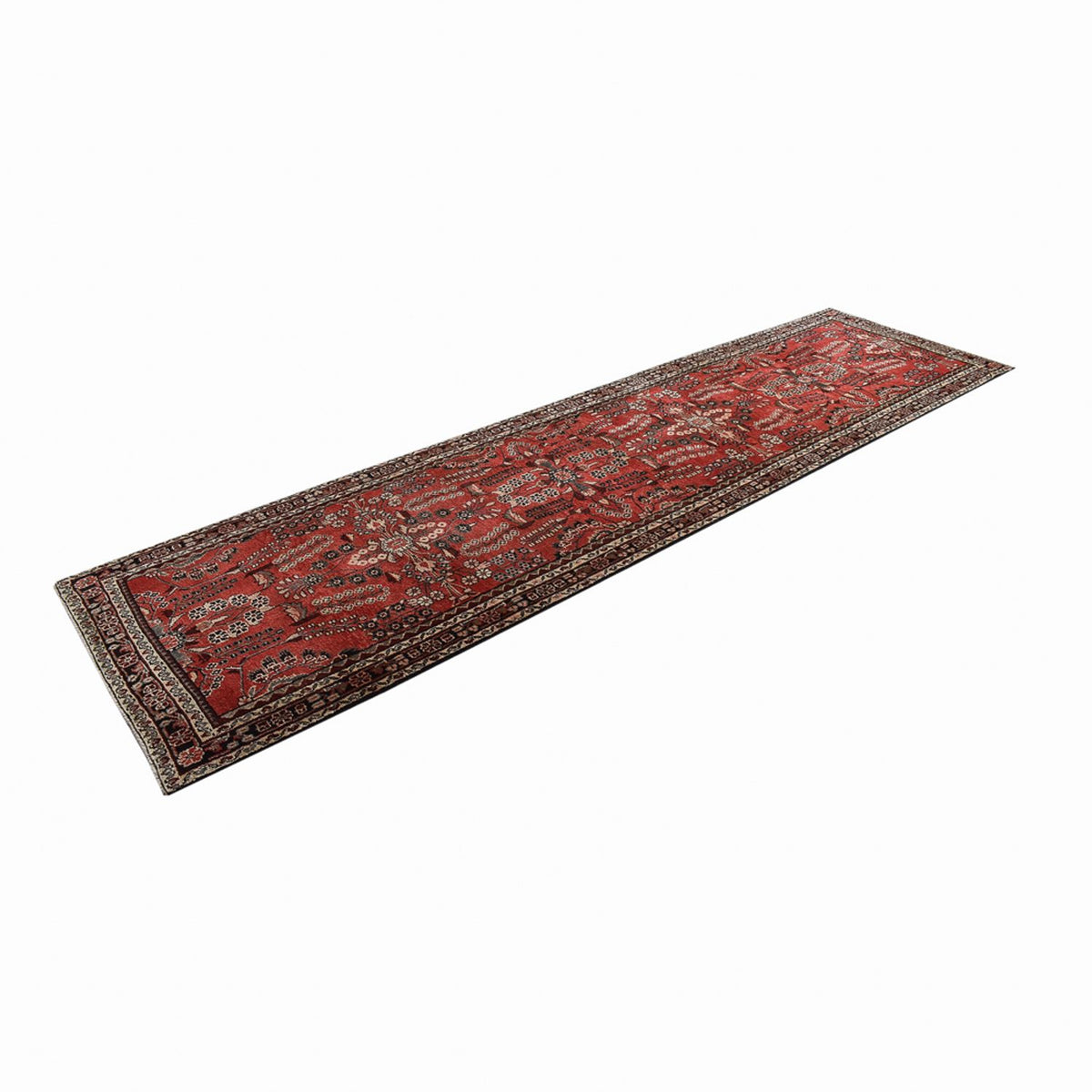 Runner Perser Rug - Tabriz - 398 x 110 cm - red