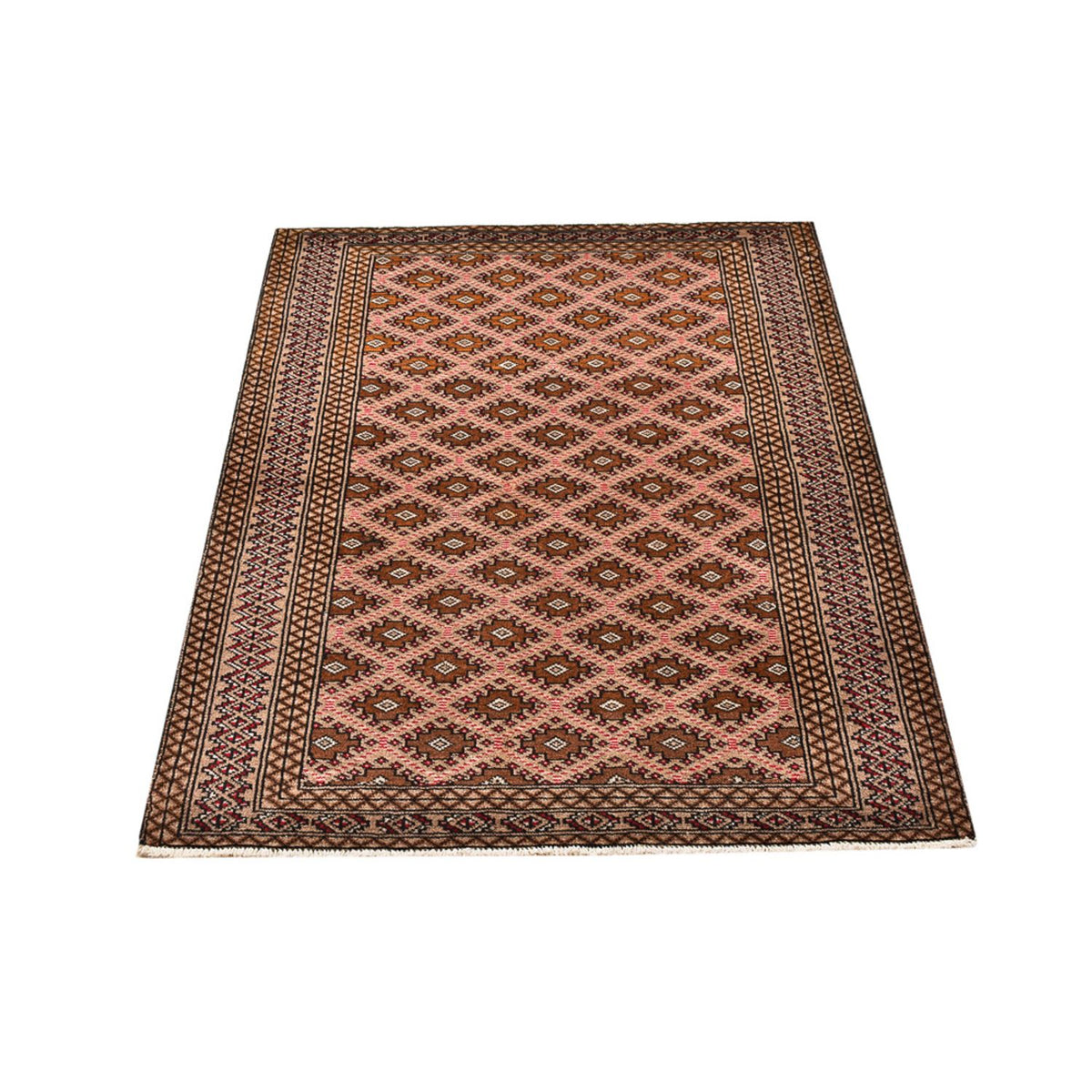 Turkaman Rug - 132 x 97 cm - light red