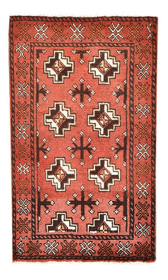 Turkaman Rug - 100 x 58 cm - light red
