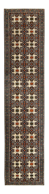 Runner Turkaman Rug - 366 x 79 cm - dark beige