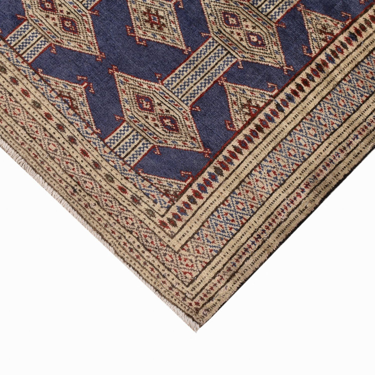 Turkaman Rug - 136 x 101 cm - dark blue