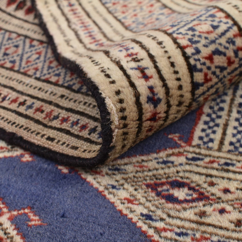 Turkaman Rug - 136 x 101 cm - dark blue