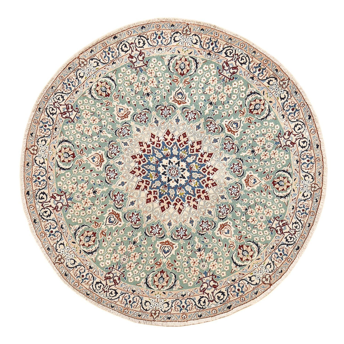 Perser Rug - Nain - Royal round  - 139 x 139 cm - light green
