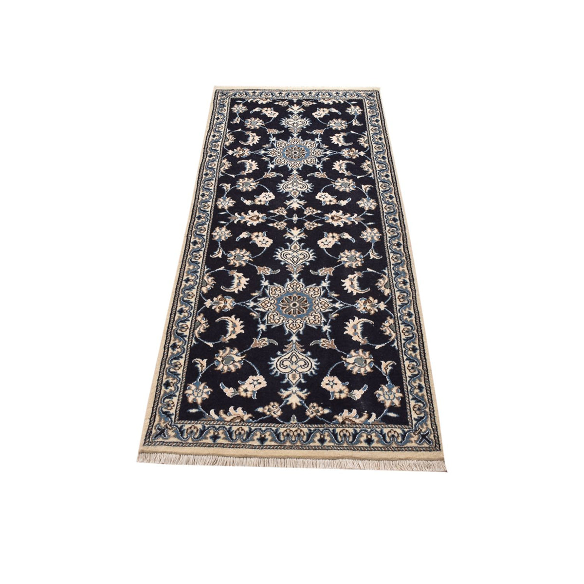 Runner Perser Rug - Nain - 200 x 79 cm - dark blue