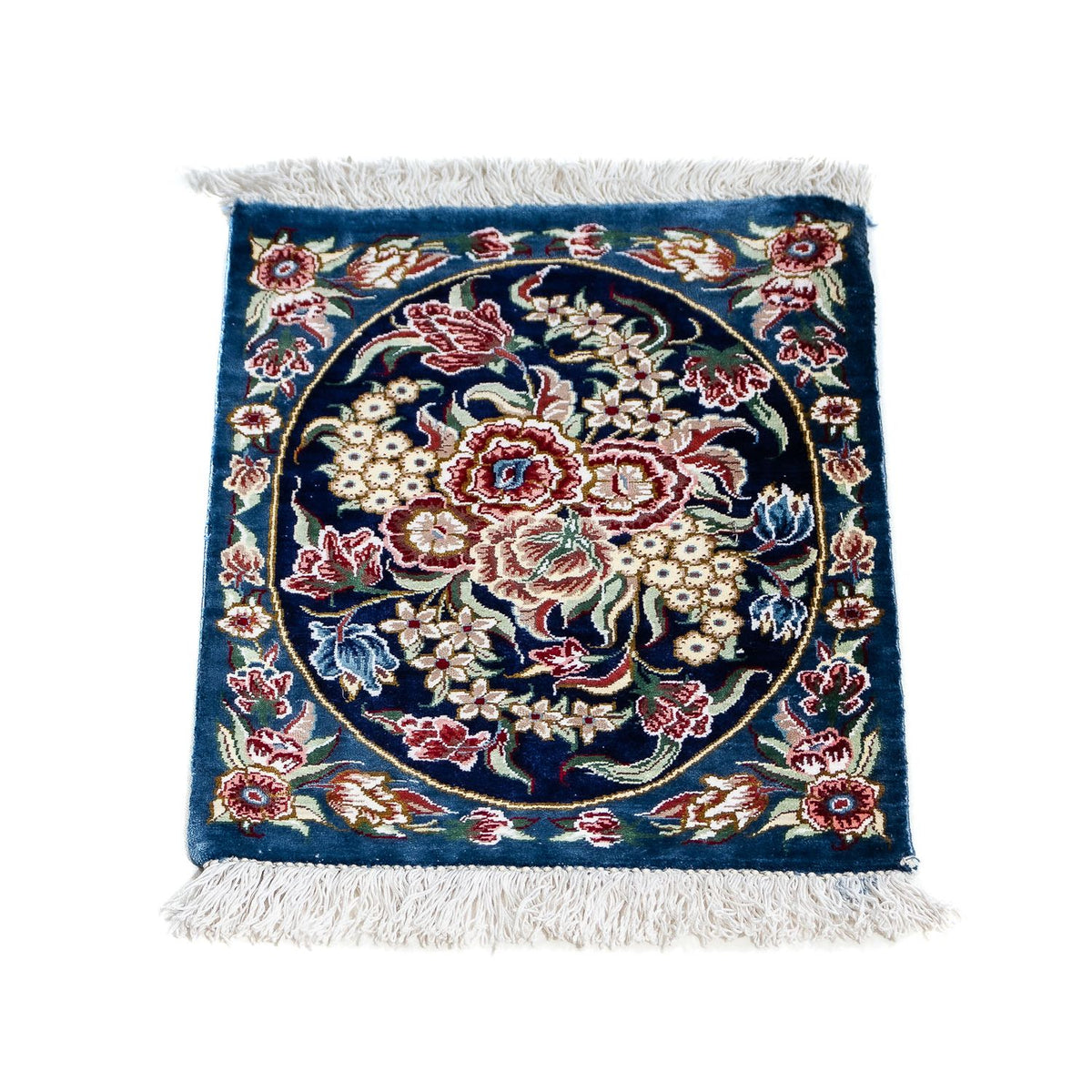 Silk Rug - Ghom Silk - Premium - 40 x 28 cm - dark blue