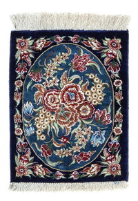 Silk Rug - Ghom Silk - Premium - 40 x 28 cm - dark blue