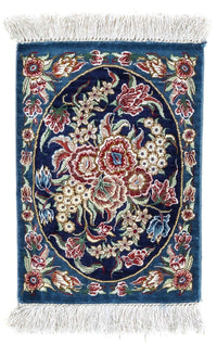 Silk Rug - Ghom Silk - Premium - 40 x 28 cm - dark blue
