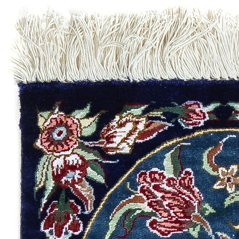 Silk Rug - Ghom Silk - Premium - 40 x 28 cm - dark blue