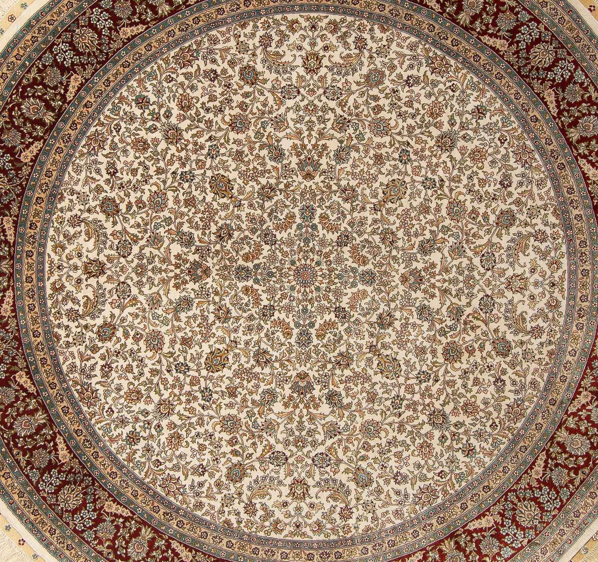 Oriental Rug - Hereke round  - 185 x 185 cm - beige
