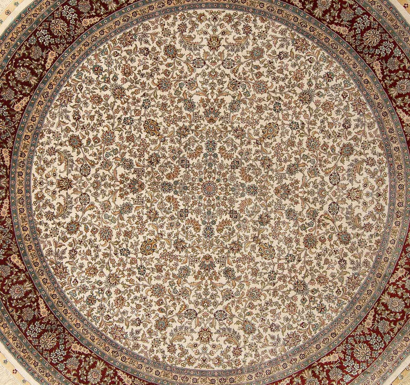 Oriental Rug - Hereke round  - 185 x 185 cm - beige