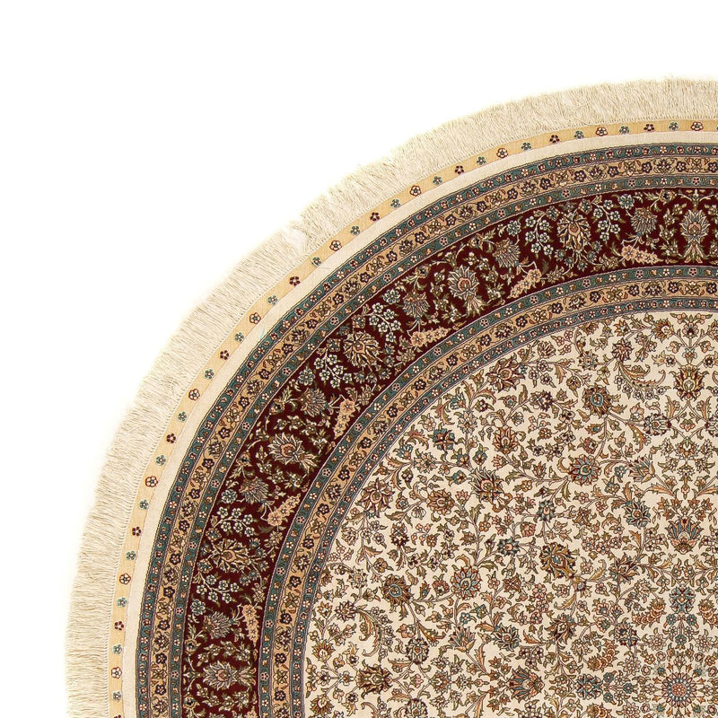 Oriental Rug - Hereke round  - 185 x 185 cm - beige