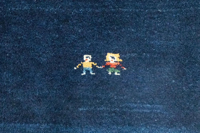 Runner Gabbeh Rug - Perser - 293 x 111 cm - dark blue