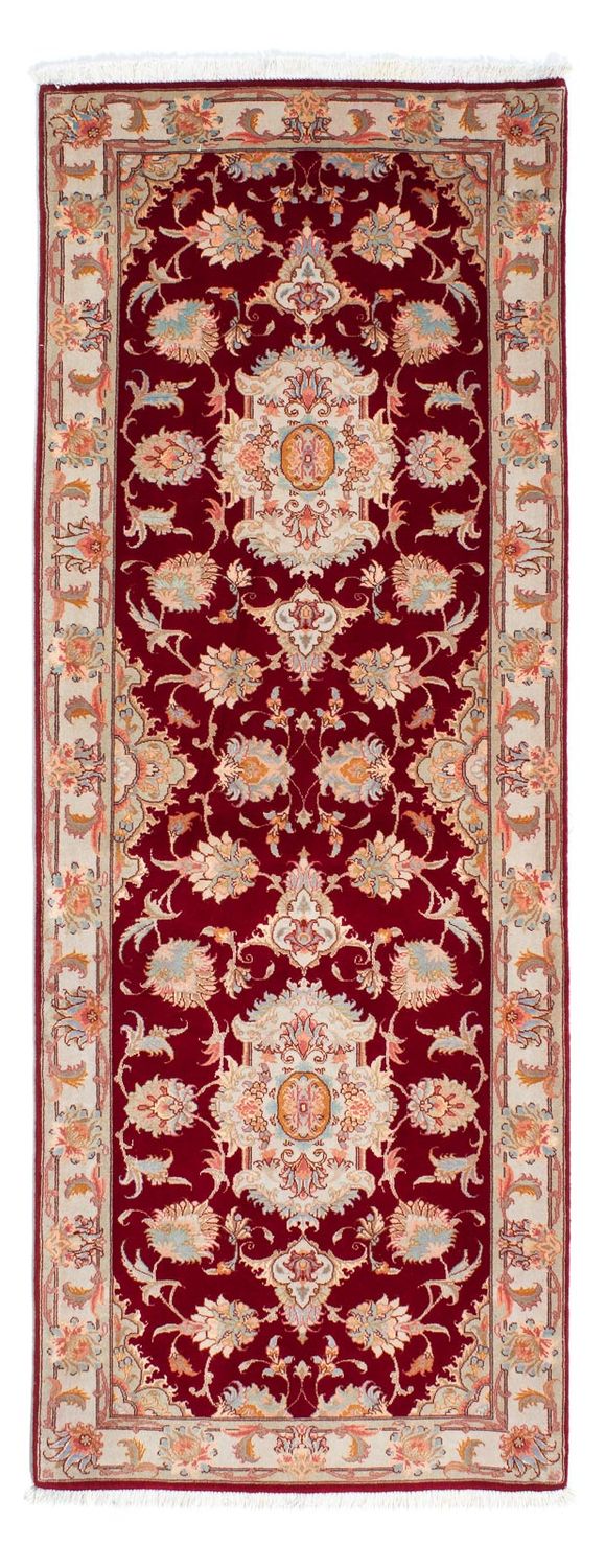 Runner Perser Rug - Tabriz - Royal - 208 x 80 cm - dark red