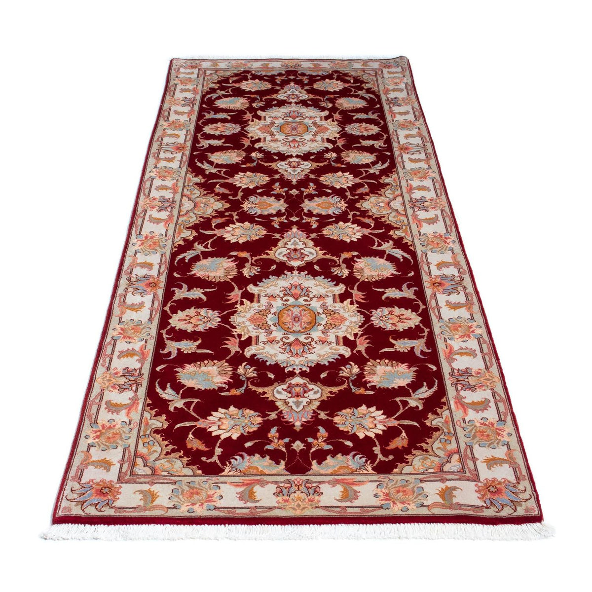 Runner Perser Rug - Tabriz - Royal - 208 x 80 cm - dark red