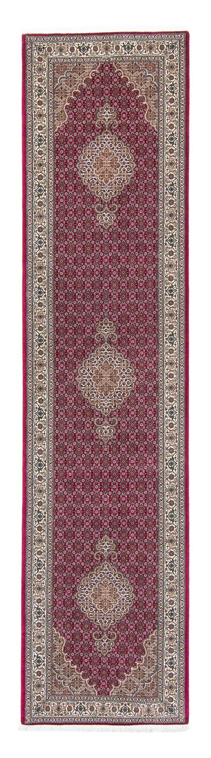 Runner Perser Rug - Tabriz - 343 x 82 cm - dark red