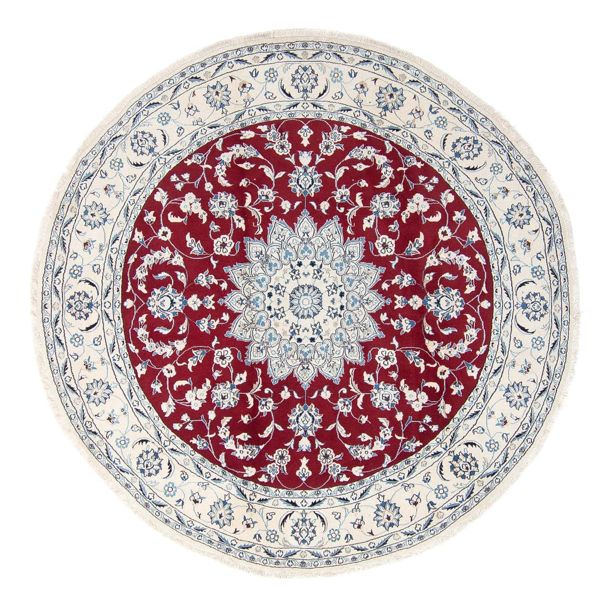 Perser Rug - Nain round  - 247 x 247 cm - dark red