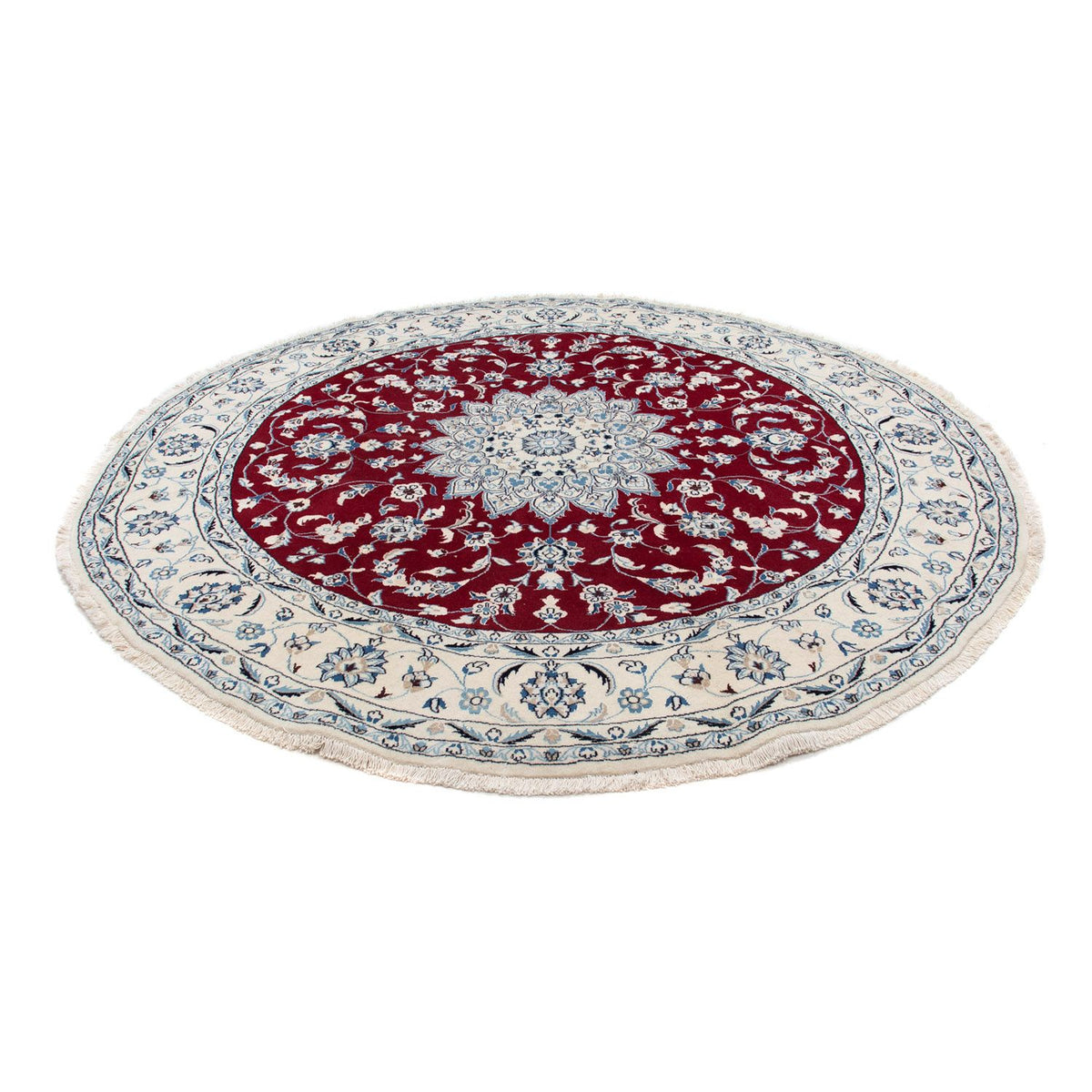 Perser Rug - Nain round  - 247 x 247 cm - dark red