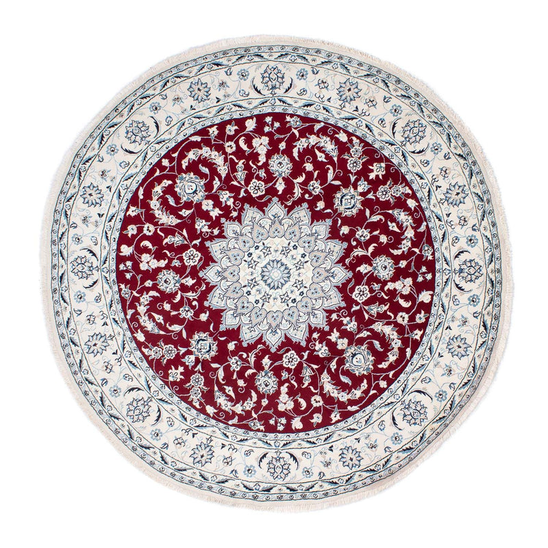 Perser Rug - Nain round  - 252 x 252 cm - dark red