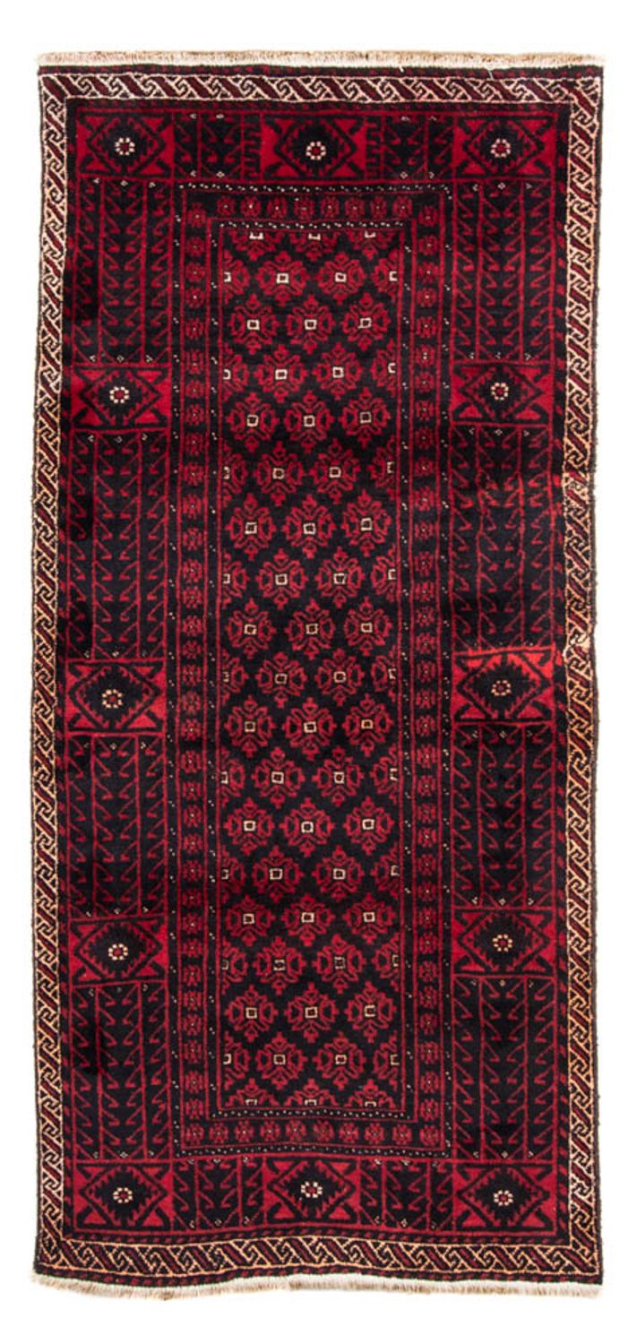 Belutsch Teppich 222 x 110 cm - dunkelrot
