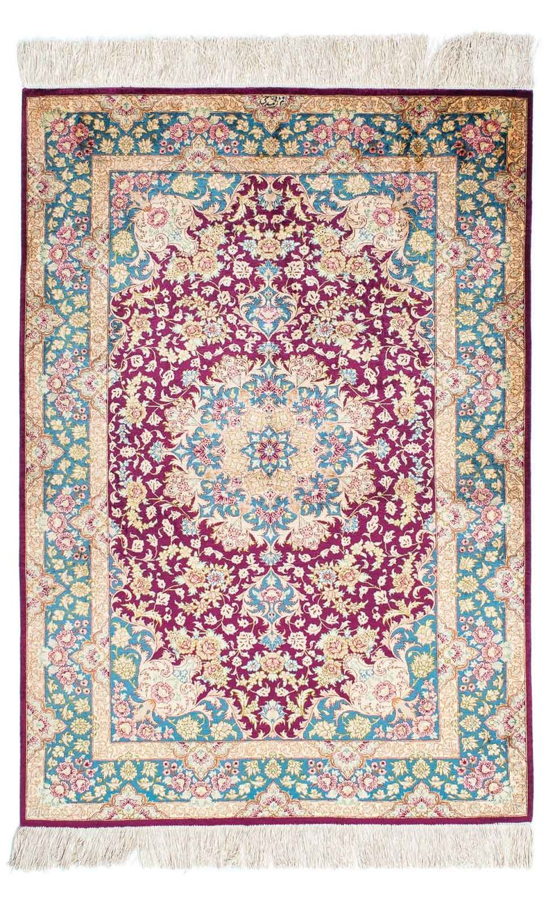 Perser Rug - Ghom - 148 x 99 cm - dark red