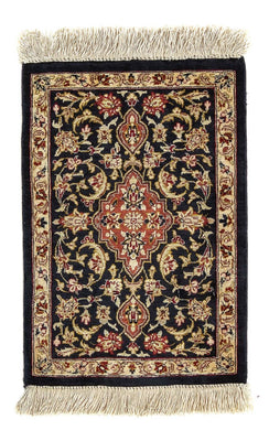 Silk Rug - Ghom Silk - Premium - 42 x 28 cm - dark blue
