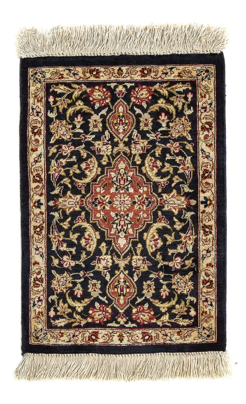 Silk Rug - Ghom Silk - Premium - 42 x 28 cm - dark blue