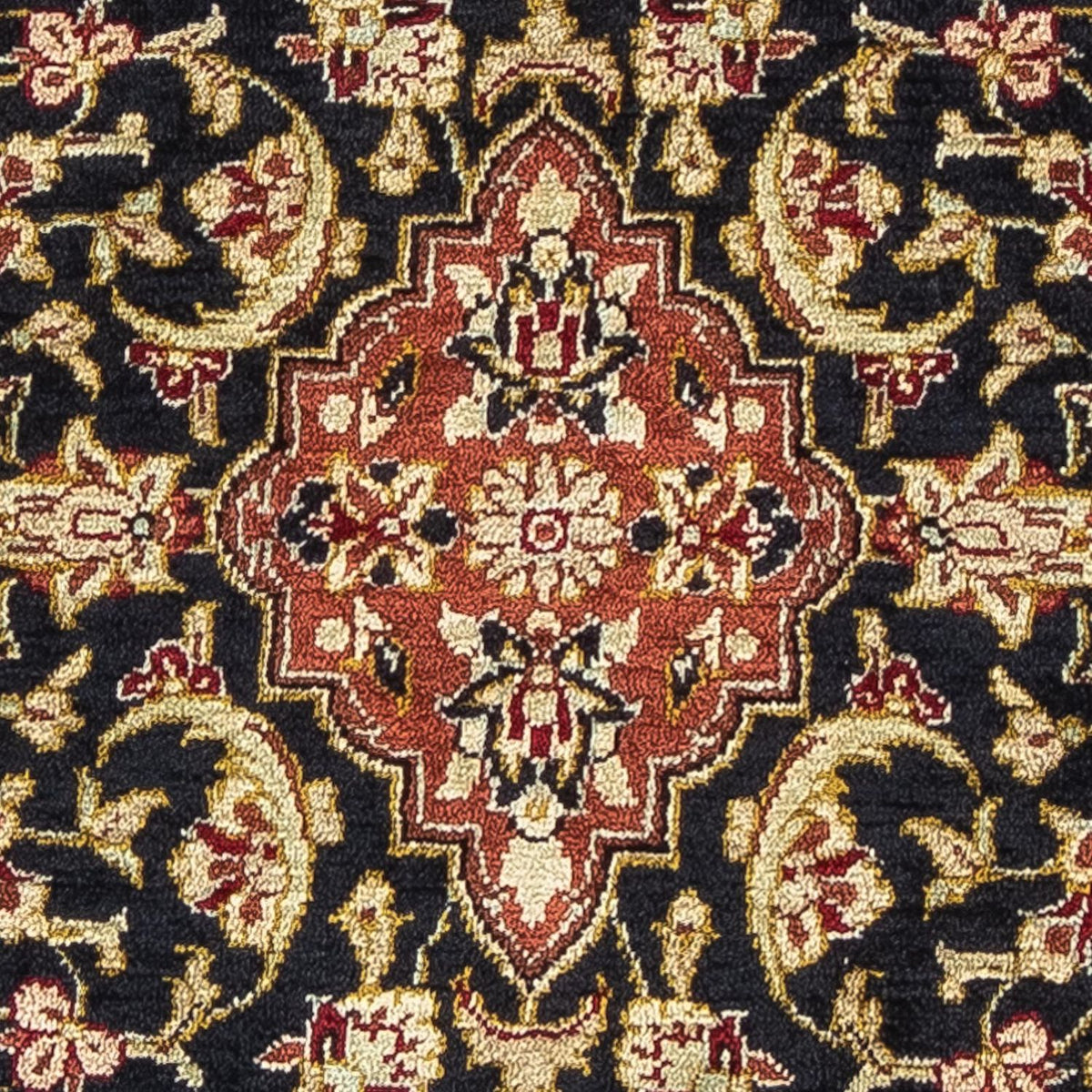 Silk Rug - Ghom Silk - Premium - 42 x 28 cm - dark blue