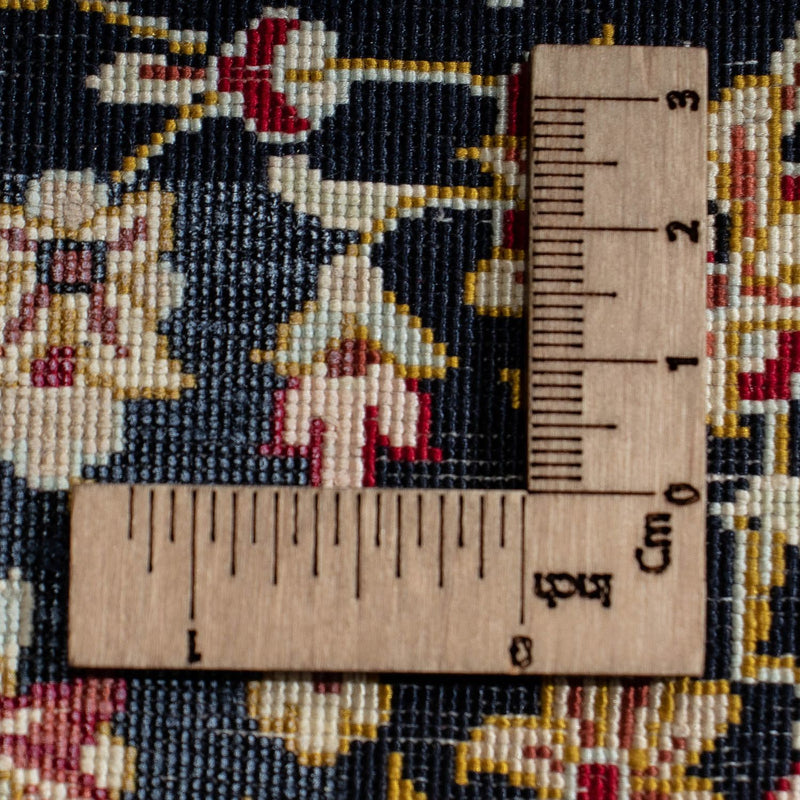 Silk Rug - Ghom Silk - Premium - 42 x 28 cm - dark blue