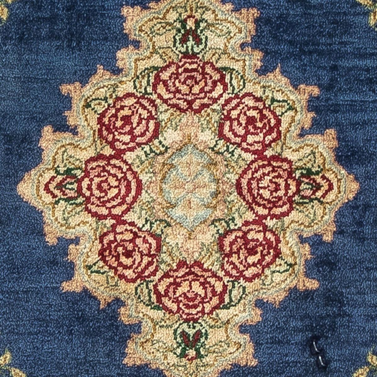 Silk Rug - Ghom Silk - Premium - 39 x 28 cm - dark blue