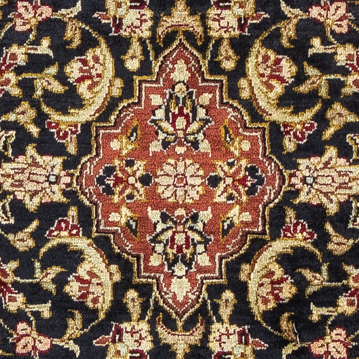 Silk Rug - Ghom Silk - Premium - 41 x 28 cm - dark blue