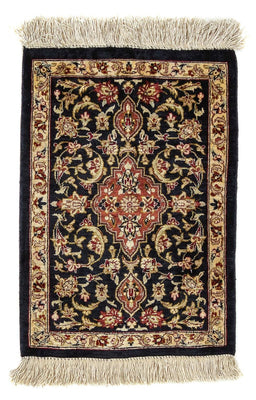 Silk Rug - Ghom Silk - Premium - 41 x 28 cm - dark blue